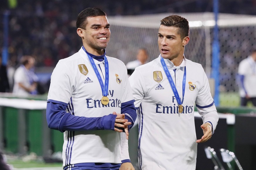L-R) Pepe, Cristiano Ronaldo (Real), DECEMBER 18, 2016 - Football / Soccer : FIFA Club World Cup Japan 2016 Award ceremony at Yokohama International Stadium in Kanagawa, Japan. Noxthirdxpartyxsales PU ...