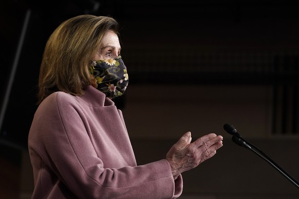 House Speaker Nancy Pelosi of Calif., speaks during a news conference on Capitol Hill in Washington, Thursday, Jan. 21, 2021. (AP Photo/Susan Walsh)
Nancy Pelosi
