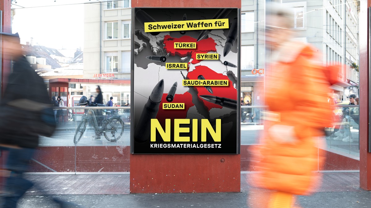 Nein-Kriegsmaterialgesetz Plakat