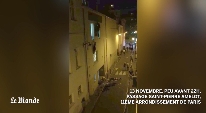 Handy-Video zeigt, wie Menschen aus dem Club «Bataclan» fliehen (Achtung: Einige der Szenen können schockieren)