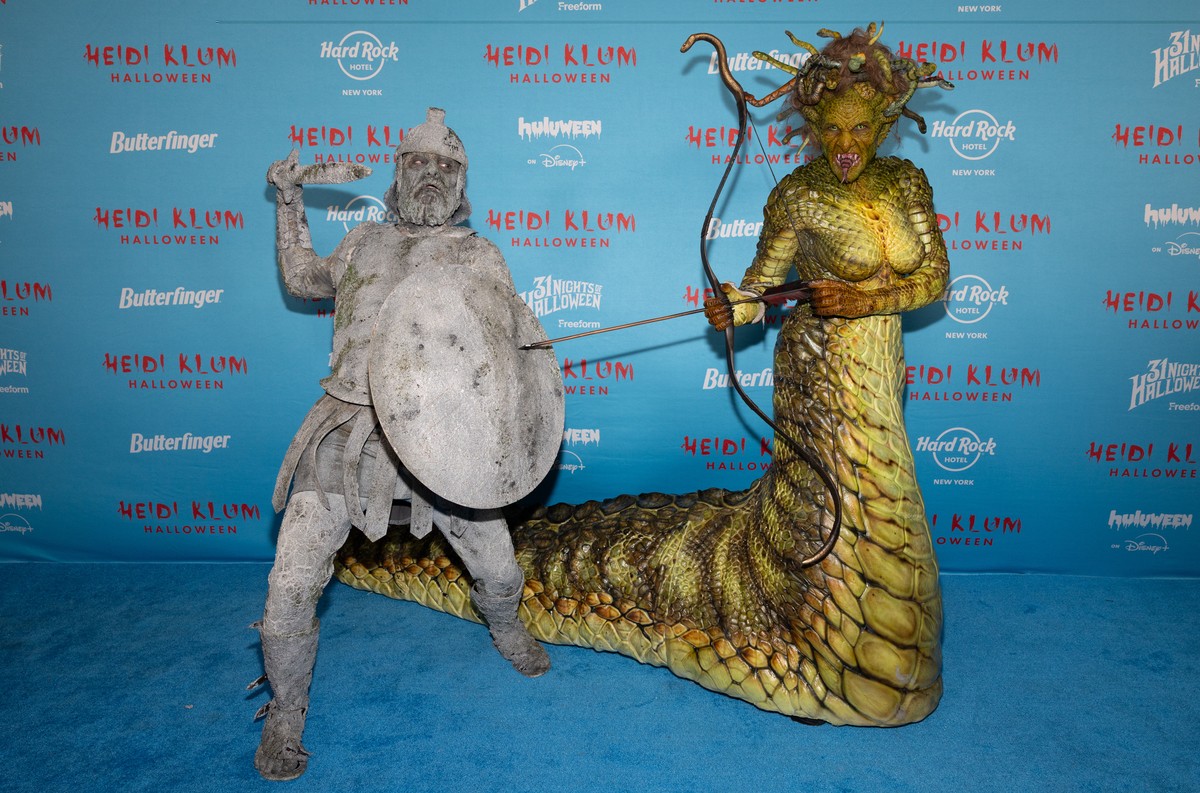Tom Kaulitz, left, and Heidi Klum attend Heidi Klum's 24th annual Halloween party at Hard Rock Hotel New York on Friday, Oct. 31, 2025, in New York. (Photo by CJ Rivera/Invision/AP)
Heidi Klum,To ...