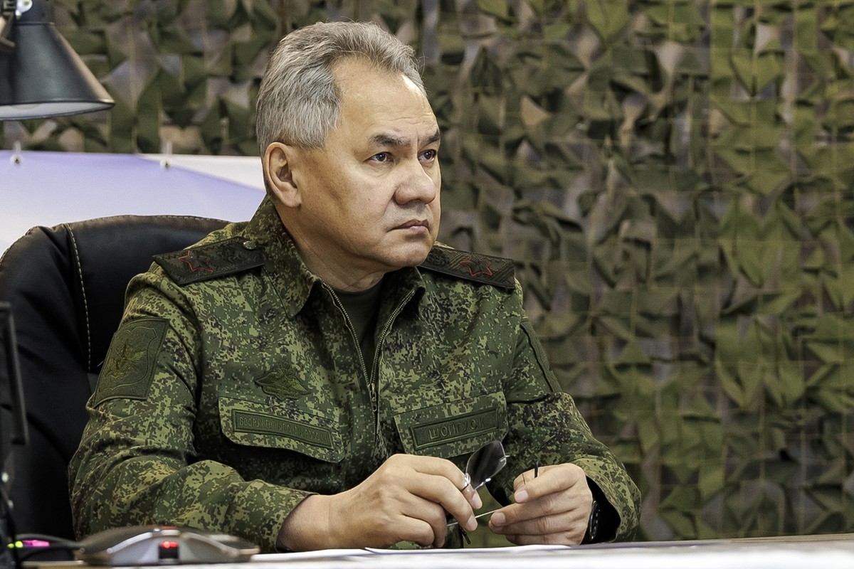 FILE - In this photo released by the Russian Defense Ministry Press Service on Saturday, March 4, 2023, Russian Defense Minister Sergei Shoigu inspects the Vostok group of Russian troops at an undiscl ...