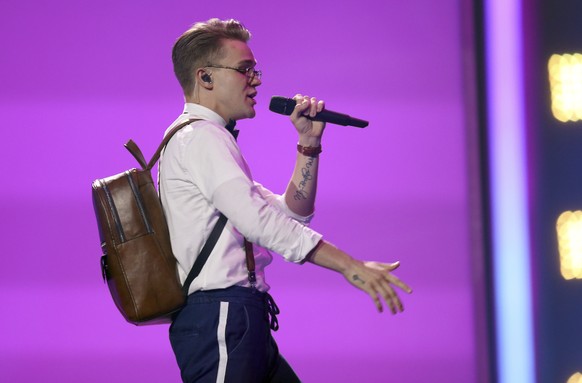 Mikolas Josef from the Czech Republic performs the song &#039;Lie To Me&#039; in Lisbon, Portugal, Monday, May 7, 2018 during a dress rehearsal for the Eurovision Song Contest. The Eurovision Song Con ...