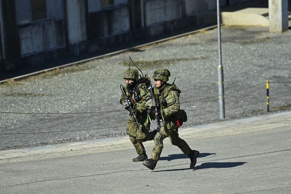 SHIGA, JAPAN - FEBRUARY 28 : Japan Ground Self-Defense Force (JGSDF) and Indian Army conduct a joint exercise on February 28,2023, at the Aibano Maneuver Area in Shiga Prefecture, Japan. The Middle Ar ...