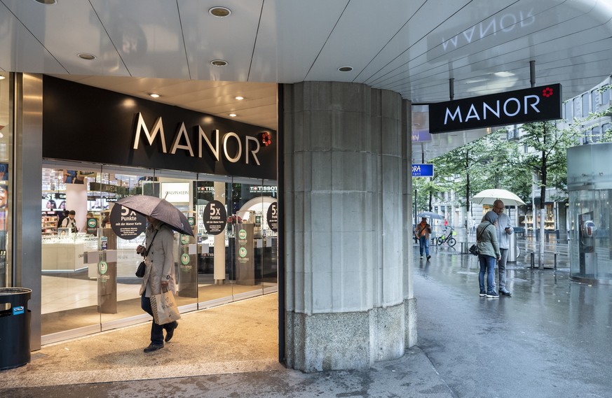 Das Warenhaus Manor, aufgenommen am Montag, 23. September 2019, an der Bahnhofstrasse in Zuerich. Manor verlaesst den Standort Ende Januar 2020. (KEYSTONE/Ennio Leanza)