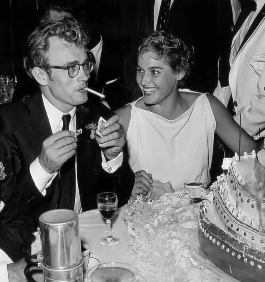 James Dean and Ursula Andress, 1955.
