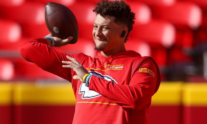 Mahomes beim Aufwärmen.