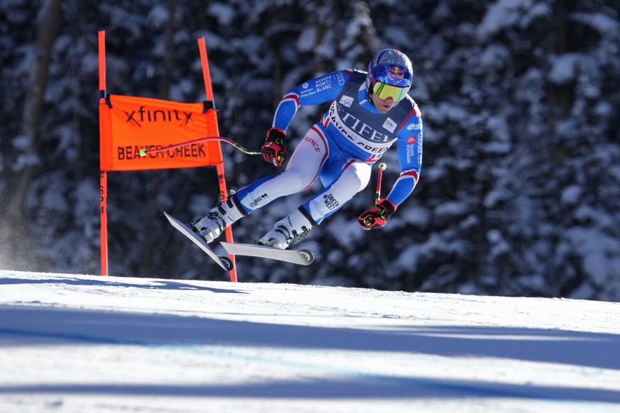France&#039;s Alexis Pinturault skis during a men&#039;s World Cup downhill training run Tuesday, Nov. 28, 2023, in Beaver Creek, Colo. (AP Photo/Robert F. Bukaty)