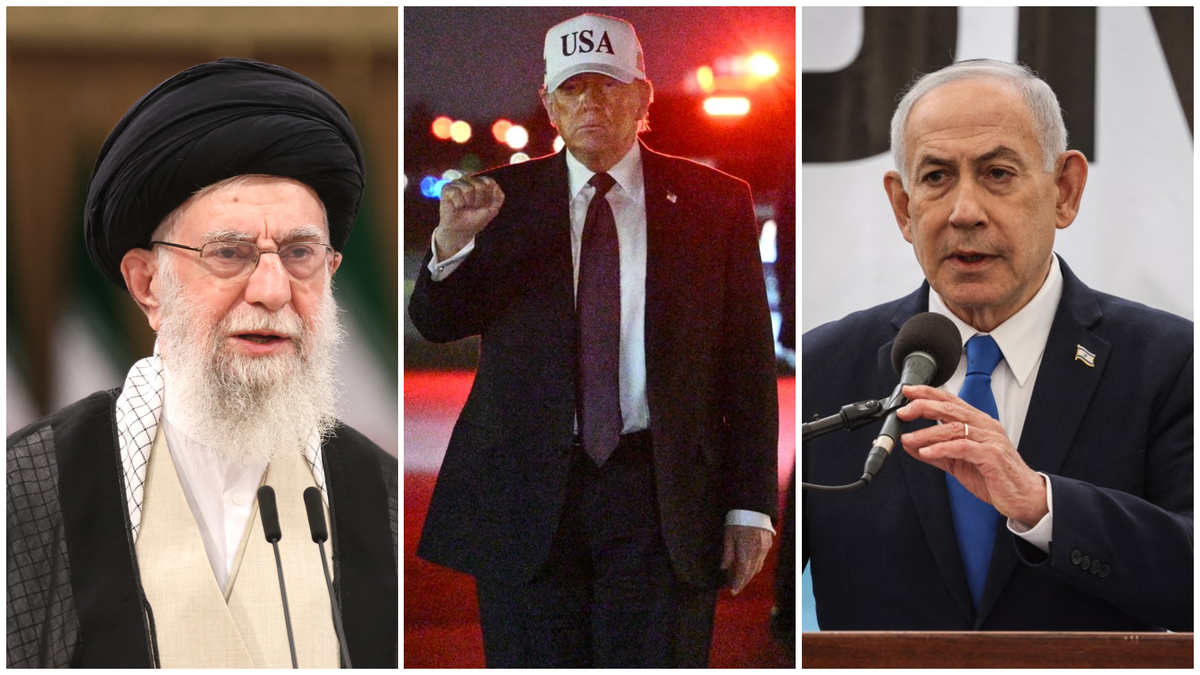 Tour d'horizon des principaux acteurs concernés par le conflit. Ici, de gauche à droite: Ali Khamenei, Donald Trump, Benjamin Netanyahu.