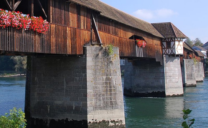 Die historische Brücke zwischen Bad Säckingen, Deutschland und Stein AG