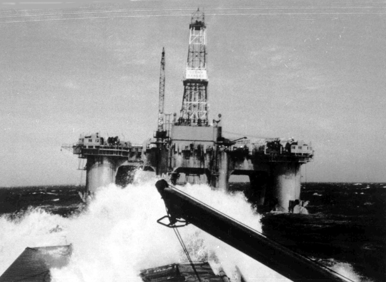 1981 photo of the Odeco Ocean Ranger Oil Rig, off Newfoundland, Canada. (AP Photo) BEST QUALITY AVAILABLE
