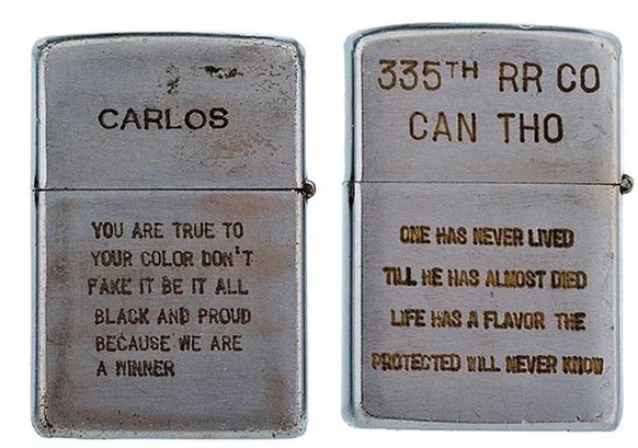 Vietnam War Zippo Lighters
https://twistedsifter.com/2013/02/soldiers-engraved-zippo-lighters-from-vietnam-war/