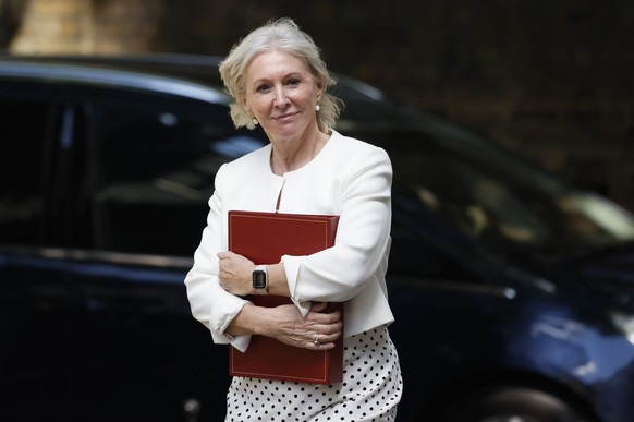 epa10057261 Britain&#039;s Secretary of State for Digital, Culture, Media and Sport Nadine Dorries arrives for a Cabinet meeting at 10 Downing Street, London, Britain, 07 July 2022. British Prime Mini ...