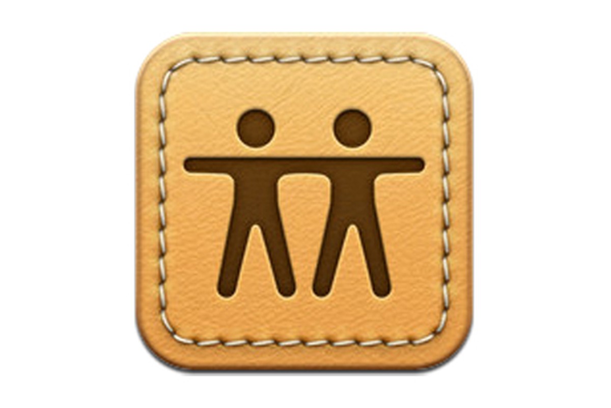 Genähtes Leder: Das frühere Logo von Apples «Freunde finden»-Apps.
