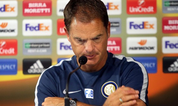 epa05612491 (FILES) A file picture dated 19 October 2016 of Inter Milan&#039;s Dutch head coach Frank de Boer during a press conference at Appiano Gentile training center, Italy. Italian Serie A Inter ...