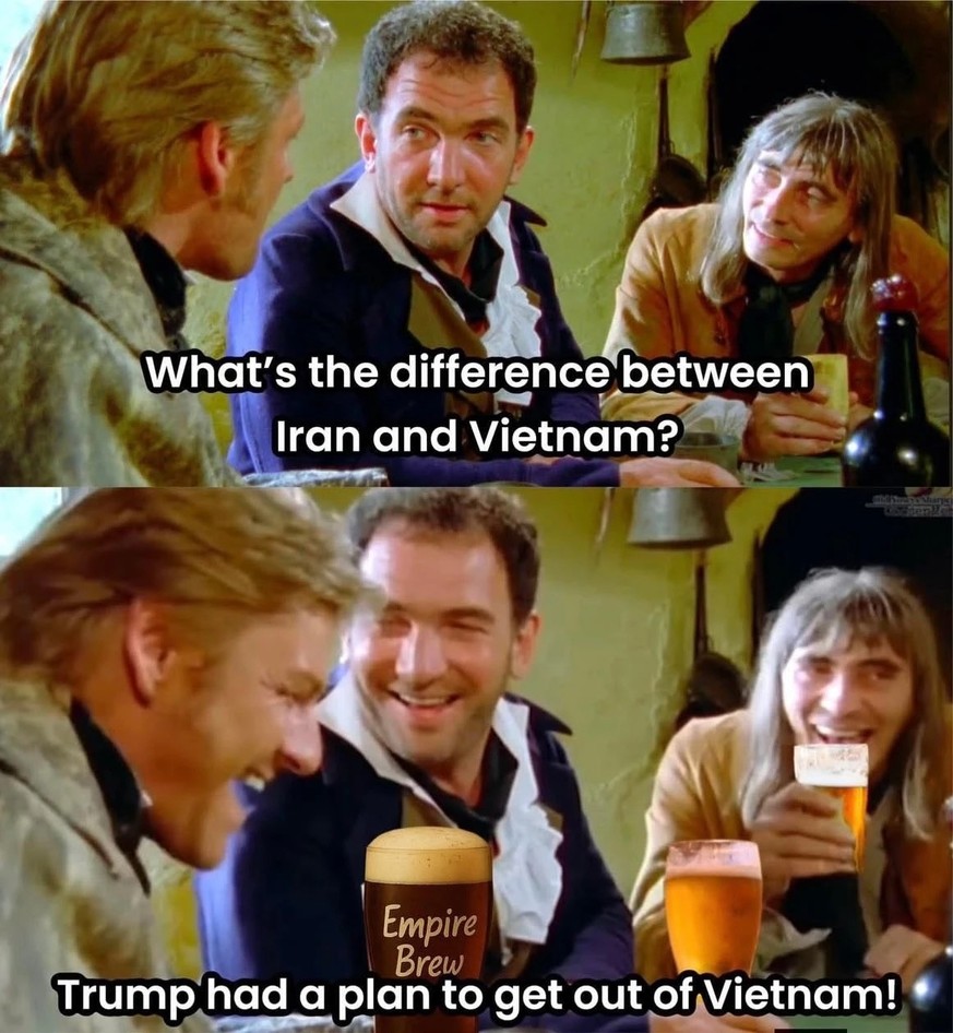 Trump-Meme zum Vietnamkrieg und Irankrieg (2026).