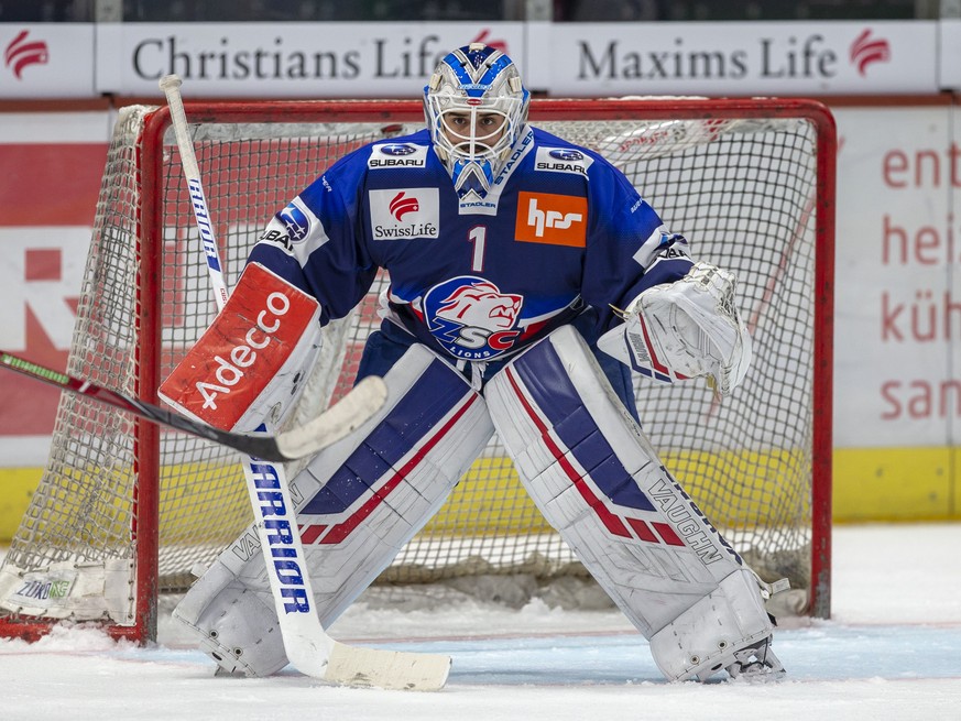 ZSC Lions Torhueter Niklas Schlegel waehrend dem Eishockey-Meisterschaftsspiel der National League A zwischen den ZSC Lions und dem HC Ambri-Piotta am Donnerstag, 4. Oktober 2018, in Zuerich. (KEYSTON ...