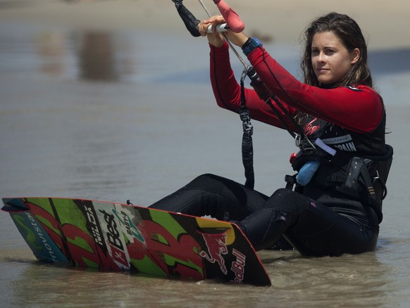 Die spanische Kitesurferin&nbsp;Gisela Pulido ist bereit.