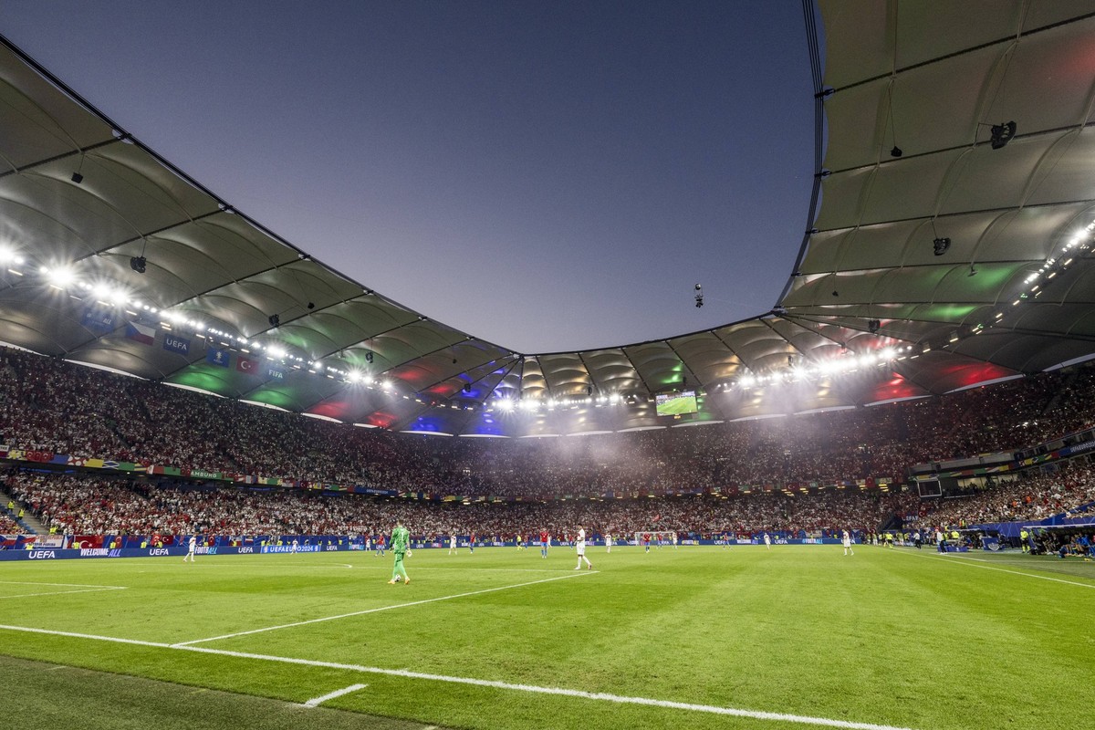 Czechia v Turkey, UEFA EURO, EM, Europameisterschaft,Fussball 2024, Hamburg, Germany Hamburg, Germany. 26th, June 2024. The Volksparkstadion seen during the UEFA Euro 2024 match in Group F between Cze ...