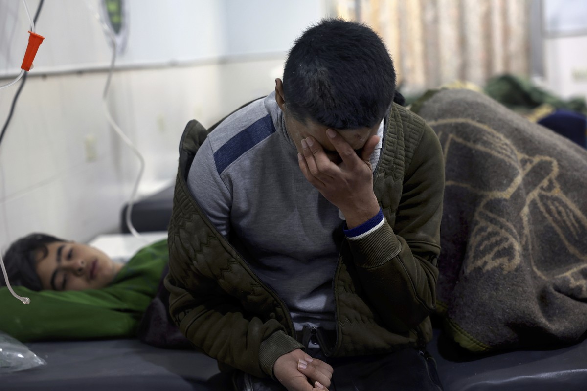 Earthquake victims receive treatment at the al-Rahma Hospital in the town of Darkush, Idlib province, northern Syria, Monday, Feb. 6, 2023. A powerful earthquake has caused significant damage in south ...
