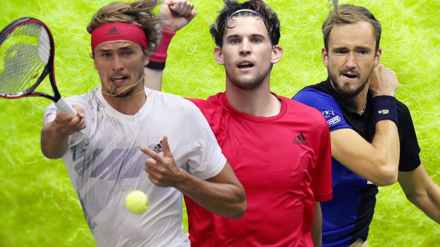 Zverev, Thiem, Medvedev: Die Topfavoriten auf den US-Open-Titel.