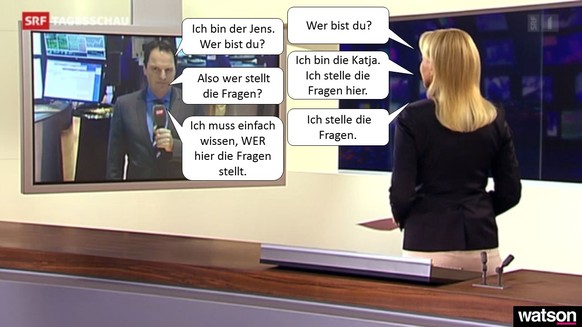 Zitate: Andreas Thiel (Jens Korte); Roger Schawinski (Katja Stauber) 