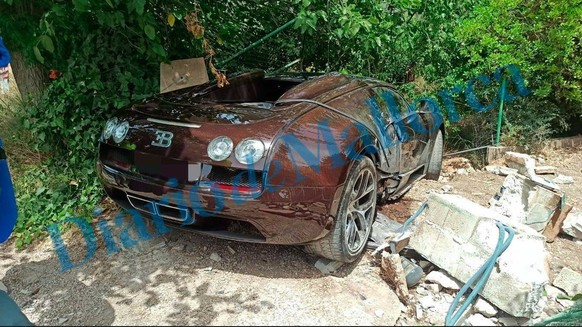 Ronaldos Auto nach dem Crash.