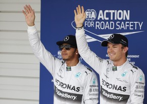 Hamilton und Rosberg an der Spitze.