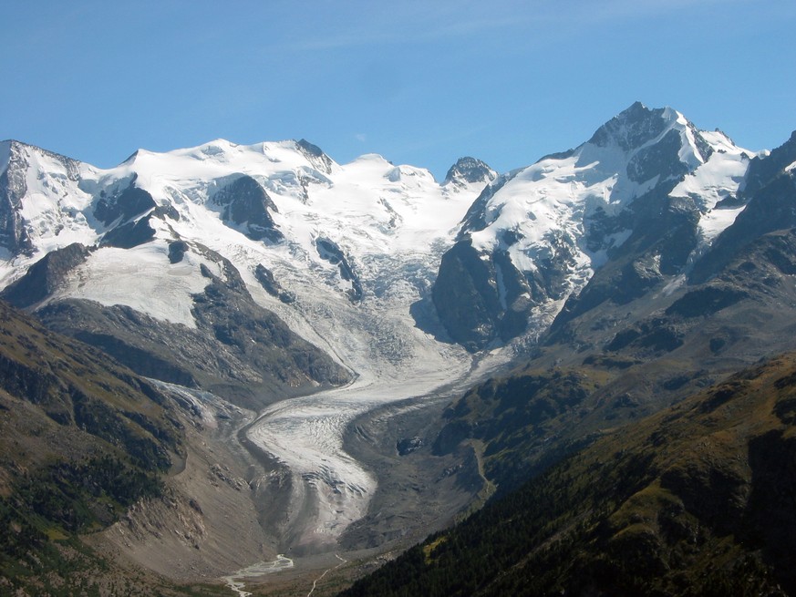 Der Morteratschgletscher bei Pontresina GR.