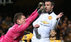 Van Persie und seine Kumpels hatten bei Cambridge einen schweren Stand.