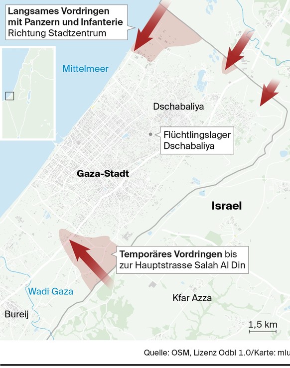 Israeli progress in the Gaza Strip