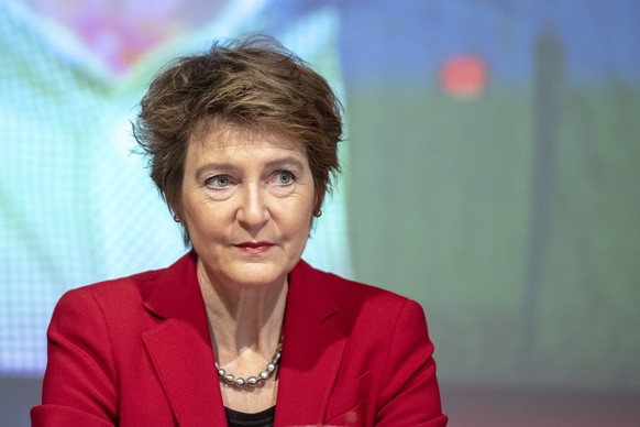 Bundesrätin Simonetta Sommaruga anlaesslich der Delegiertenversammlung der SP Schweiz vom Samstag, 2. Maerz 2019 in Goldau. (KEYSTONE/Urs Flueeler)