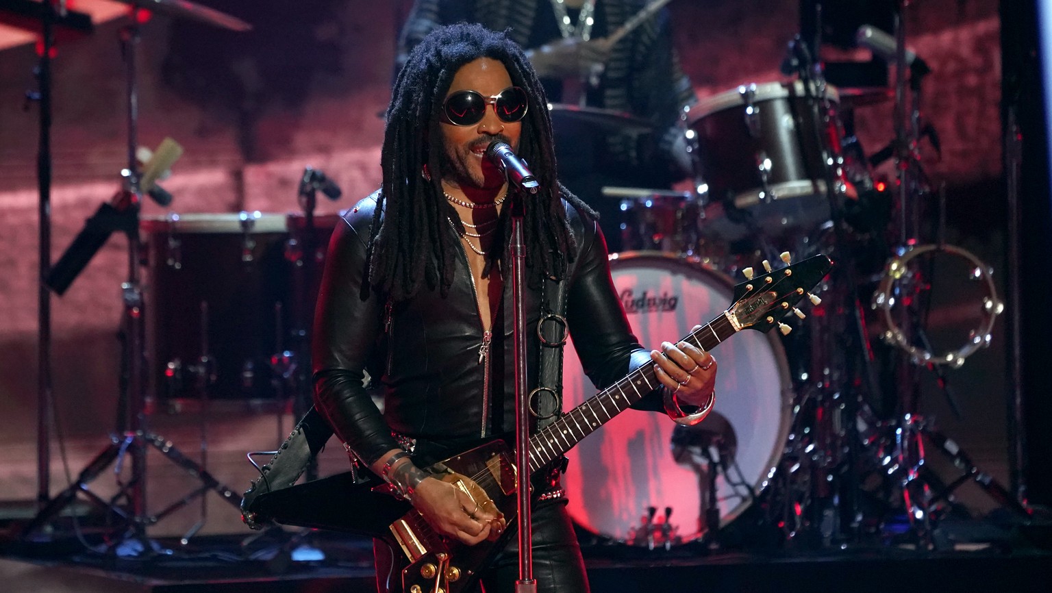 Lenny Kravitz performs at the iHeartRadio Music Awards on Monday, March 27, 2023, at the Dolby Theatre in Los Angeles. (AP Photo/Chris Pizzello)
Lenny Kravitz