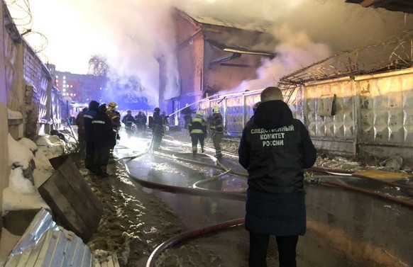 Fire in a flower market in Moscow.