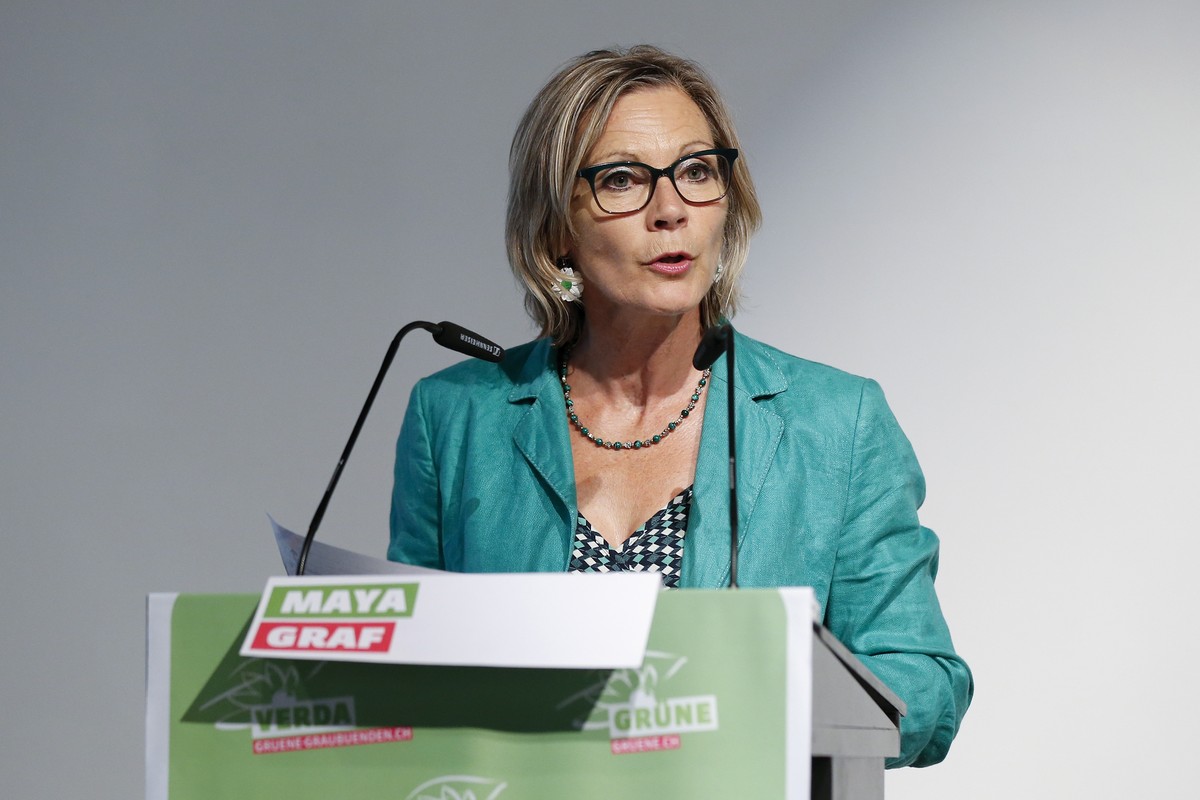 CAPTION CORRECTION: VORNAME --- Maya Graf, Nationalraetin Gruene-BL, spricht bei der Delegiertenversammlung der Gruenen am Samstag, 26. August 2017 in Bern. (KEYSTONE/Peter Klaunzer)