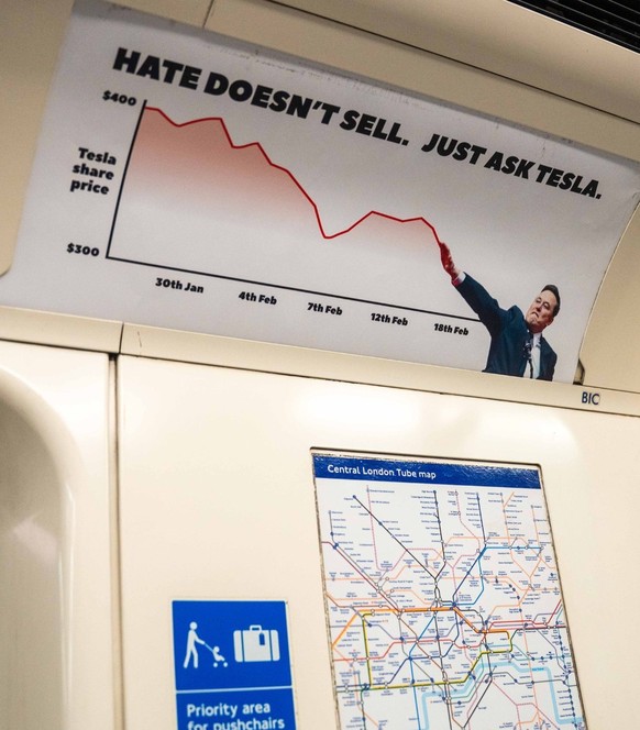 Tesla crash. Everyone Hates Elon London Underground https://bsky.app/profile/everyonehateselon.bsky.social