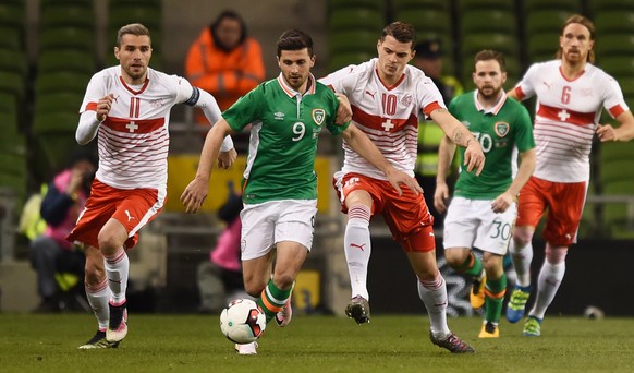 Football Soccer - Republic of Ireland v Switzerland - International Friendly - Aviva Stadium, Dublin, Republic of Ireland - 25/3/16
Republic of Ireland&#039;s Shane Long in action with Switzerland&#0 ...