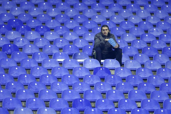 Football Soccer - Dinamo Zagreb V Olympique Lyon - UEFA Champions League Group Stage - Group H - Maksimir stadium, Zagreb, Croatia - 22/10/16. A spectator waits for the beginning of the match. REUTERS ...