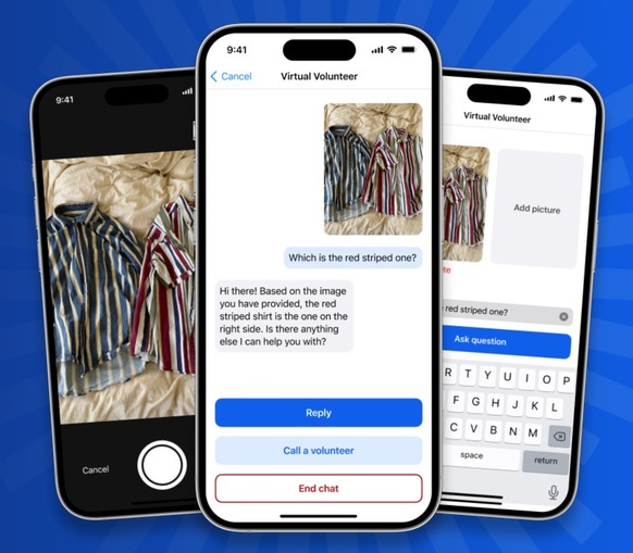 «Welches Hemd hat die roten Streifen?» Solche Fragen kann die in die App integrierte KI beantworten.