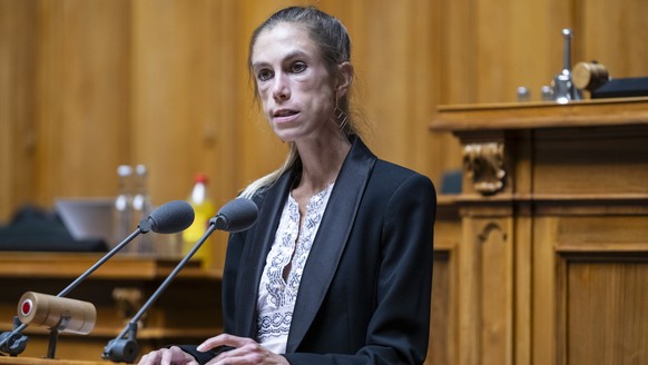 Meret Schneider, GP-ZH, spricht zur Grossen Kammer, an der Herbstsession der Eidgenoessischen Raete, am Mittwoch, 13. September 2023 im Nationalrat in Bern. (KEYSTONE/Alessandro della Valle)