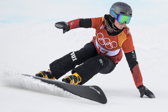 Ladina Jenny of Switzerland in action during the Women Snowboard Parallel Giant Slalom Qualification Run in the Phoenix Snow Park during the XXIII Winter Olympics 2018 in Pyeongchang, South Korea, on  ...