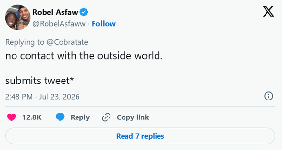 «Kein Kontakt zur Aussenwelt»«Verschickt Tweet*»