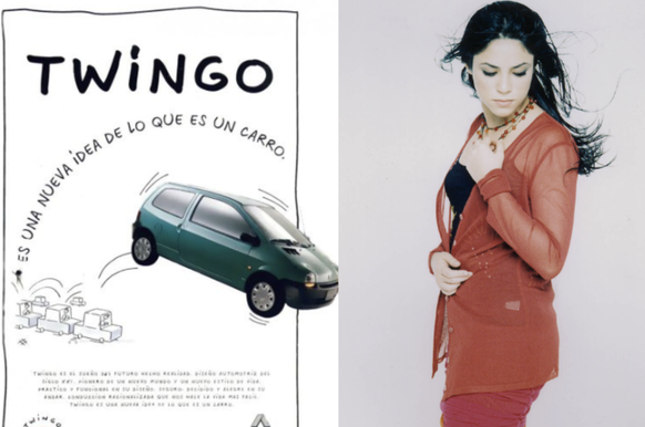 My Werbepromos don't lie – Shakira warb 1995 für den Twingo.