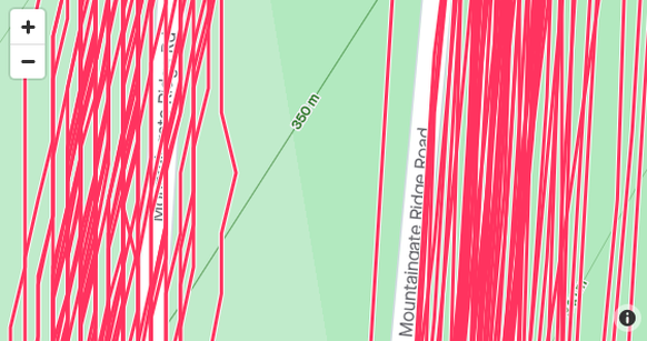 Was dein GPS aufzeichnet, wenn du 61 Mal die gleiche Strasse hoch und runter fährst …