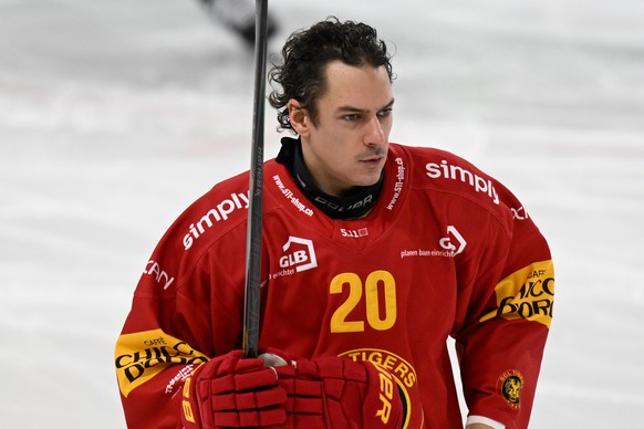Tigers Andre Petersson, beim Eishockey-Qualifikationsspiel der National League, zwischen den SCL Tigers und dem EHC Kloten, am Samstag, 22. November 2025, in der Emmental Versicherung Arena in Langnau ...