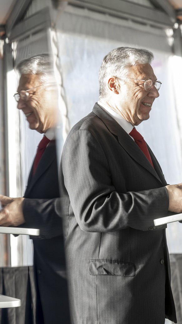 Filippo Lombardi, President of TPL SA and President of the Commissione regionale dei trasporti del Luganese, during the inauguration of the first 100% electric TPL line, coinciding with the 25th anniv ...