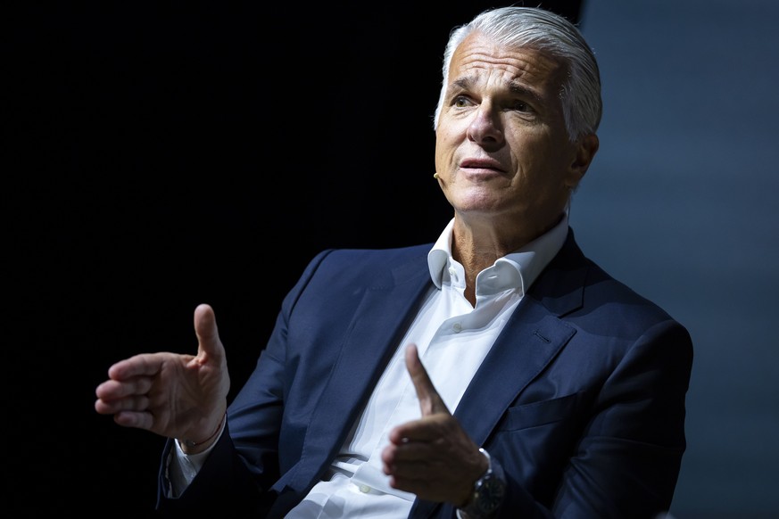 Sergio P. Ermotti, Group Chief Executive Officer of Swiss bank UBS speaks on stage during the Finance Forum Zurich on Tuesday, September 22, 2026 in Zurich, Switzerland. (KEYSTONE/Michael Buholzer)