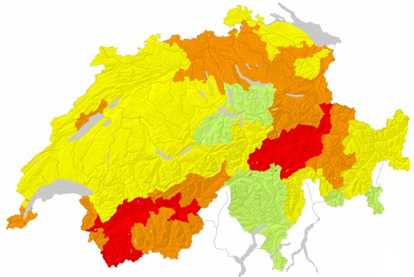 Die aktuelle Waldbrand-Gefahrenlage in der Schweiz.