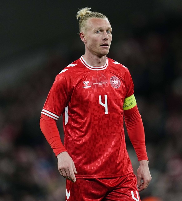 UEFA Friendly: Denmark versus Switzerland March 23 2024: Simon Kjaer Denmark looks on during a UEFA Friendly game, Denmark versus Switzerland, at Parken, Copenhagen, Denmark. Ulrik Pedersen/CSM/Sipa U ...