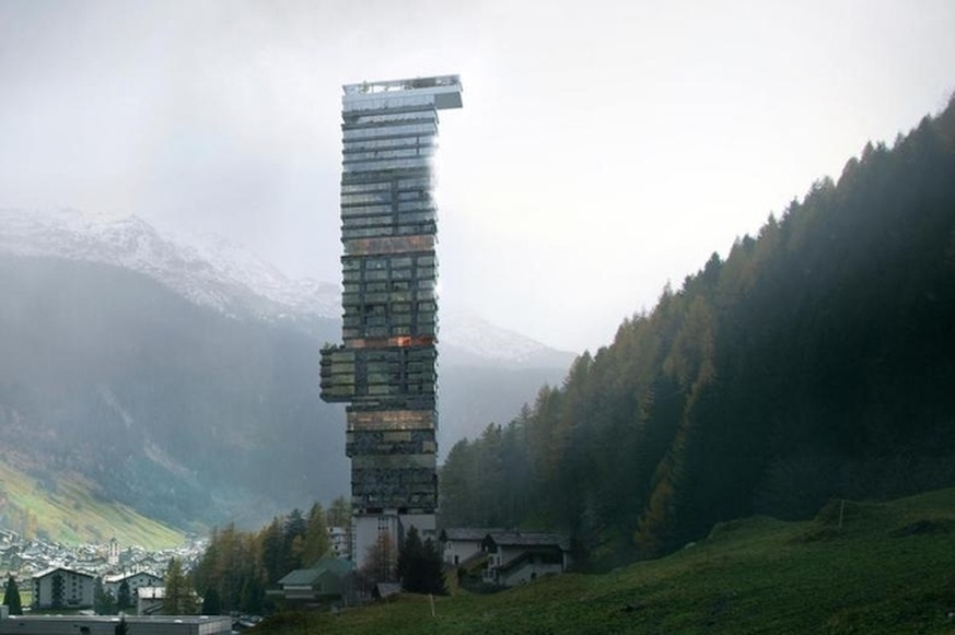 Kursierendes Bild des Valser Turmbauprojekts.